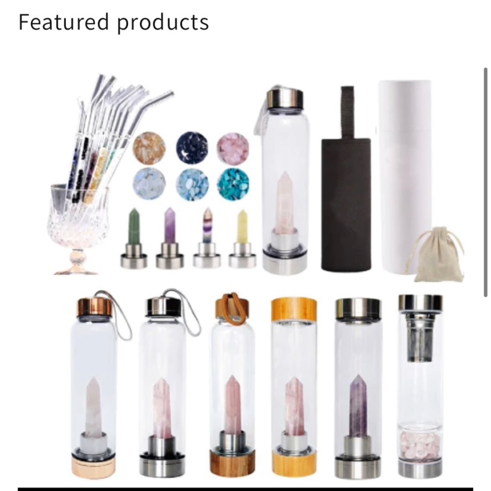 100% natural Crystal glass water bottles